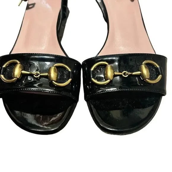 Gucci Leather Horsebit Low Heel Sandals - Picture 6 of 9
